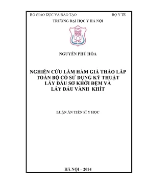 Luận án tiến sĩ nghiên cứu làm hàm giả tháo lắp toàn bộ có sử dụng kỹ thuật lấy dấu sơ khởi đệm và lấy dấu vành khít