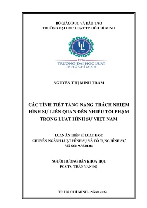 Luận án tiến sĩ các tình tiết tăng nặng trách nhiệm hình sự liên quan đến nhiều tội phạm trong luật hình sự việt nam