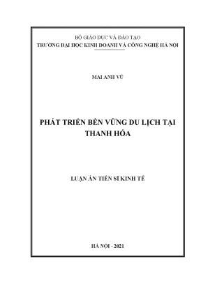Luận án tiến sĩ kinh tế phát triển bền vững du lịch tại thanh hóa