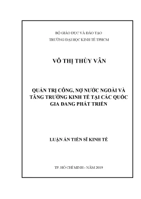 Luận án ts quản trị công nợ nước ngoài và tăng trưởng kinh tế tại các quốc gia đang phát triển
