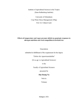 Luận án tiến sĩ effects of temperature and vapor pressure deficit on genotypic responses to nitrogen nutrition and weed compettion in lowland rice