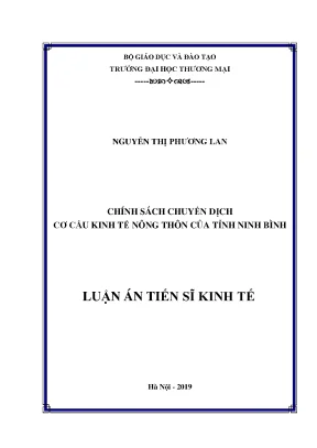 Luận án tiến sĩ kinh tế chính sách chuyển dịch cơ cấu kinh tế nông thôn của tỉnh ninh bình