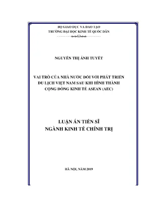 Luận án ts vai trò của nhà nước đối với phát triển du lịch việt nam sau khi hình thành cộng đồng kinh tế asean