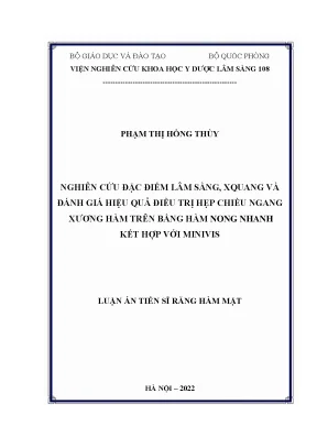 Luận án tiến sĩ nghiên cứu lâm sàng xquang đánh giá hiệu quả điều trị hẹp chiều ngang xương hàm trên bằng hàm nong nhanh kết hợp với minivis
