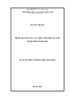 Luận án tiến sĩ hình thành năng lực đọc cho trẻ 5 6 tuổi ở trường mầm non