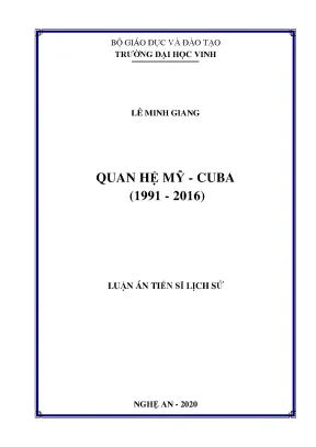 Luận án tiến sĩ quan hệ mỹ cuba 1991 2016