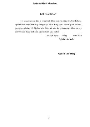 Luận án tiến sĩ nhân học hoạt động kinh tế hiện nay của người hoa ở huyện lục ngạn tỉnh bắc giang