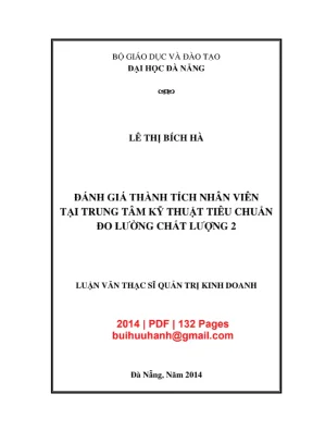 Luận văn thạc sĩ quản trị kinh doanh đánh giá thành tích nhân viên tại trung tâm kỹ thuật tiêu chuẩn đo lường chất lượng 2