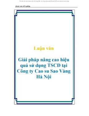 Luận văn giải pháp nâng cao hiệu quả sử dụng tscđ tại công ty cao su sao vàng hà nội