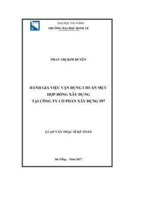 Luận văn thạc sĩ kế toán đánh giá việc vận dụng chuẩn mực hợp đồng xây dựng tại công ty cổ phần xây dựng 597