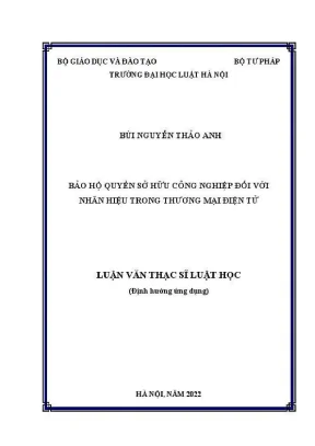 Luận văn thạc sĩ luật học bảo hộ quyền sở hữu công nghiệp đối với nhãn hiệu trong thương mại điện tử