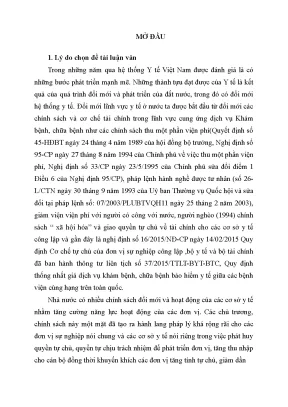 Luận văn thạc sĩ tài chính công về cơ chế quản lý tại các bệnh viện công trên địa bàn tỉnh hòa bình