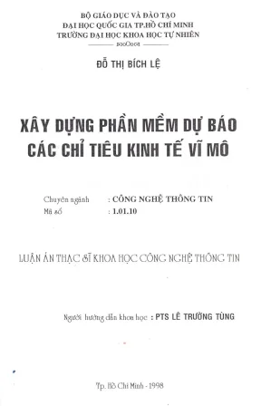 Luận văn thạc sĩ xây dựng phần mềm dự báo các chỉ tiêu kinh tế vĩ mô