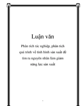 Luận văn phân tích tác nghiệp phân tích quá trình về tình hình sản xuất để tìm ra nguyên nhân làm giảm năng lực sản xuất