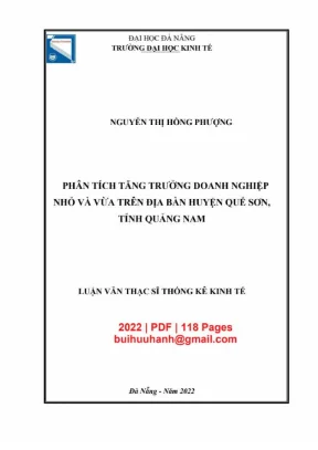 Luận văn thạc sĩ thống kê kinh tế trên địa bàn huyện quế sơn tỉnh quảng nam