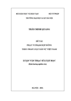 Luận văn thạc sĩ luật học phạt vi phạm hợp đồng theo pháp luật dân sự việt nam