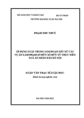 Luận văn thạc sĩ luật học áp dụng pháp luật trong giai đoạn xét xử các tội xâm phạm sở hữu từ thực tiễn toà án nhân dân thành phố hà nội