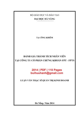 Luận văn thạc sĩ quản trị kinh doanh đánh giá thành tích nhân viên tại công ty cổ phần chứng khoán fpt fpts