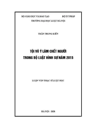 Luận văn thạc sĩ luật học tội vô ý làm chết người trong bộ luật hình sự năm 2015