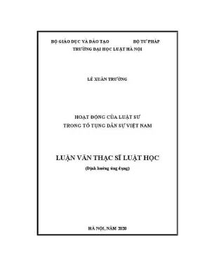 Luận văn thạc sĩ luật học hoạt động của luật sư trong tố tụng dân sự việt nam