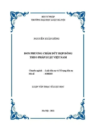 Luận văn thạc sĩ luật học đơn phương chấm dứt hợp đồng theo pháp luật việt nam