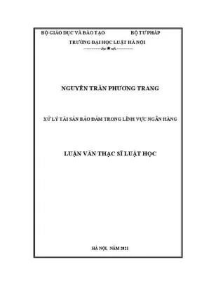 Luận văn thạc sĩ luật học xử lý tài sản bảo đảm trong lĩnh vực ngân hàng