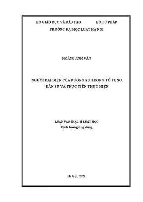 Luận văn thạc sĩ luật học người đại diện của đương sự trong tố tụng dân sự và thực tiễn thực hiện