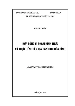 Luận văn thạc sĩ luật học hợp đồng vi phạm hình thức và thực tiễn trên địa bàn tỉnh hoà bình