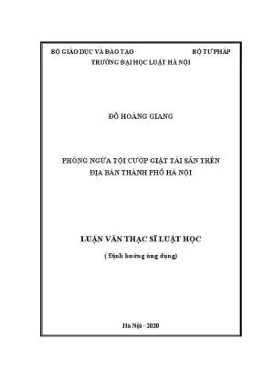 Luận văn thạc sĩ luật học phòng ngừa tội cướp giật tài sản trên địa bàn thành phố hà nội