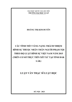 Luận văn thạc sĩ luật học các tình tiết tăng nặng trách nhiệm hình sự thuộc nhân thân người phạm tội theo bộ luật hình sự việt nam năm 2015 trên cơ sở thực tiễn xét xử tại tỉnh đắk lắk