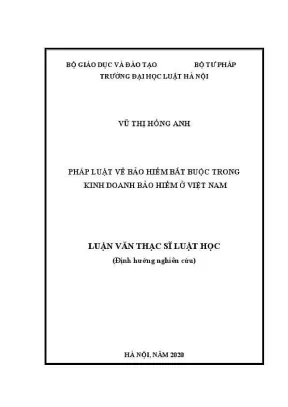 Luận văn thạc sĩ luật học pháp luật về bảo hiểm bắt buộc trong kinh doanh bảo hiểm ở việt nam