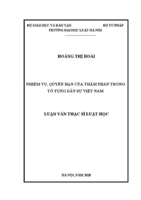 Luận văn thạc sĩ luật học nhiệm vụ quyền hạn của thẩm phán trong tố tụng dân sự việt nam