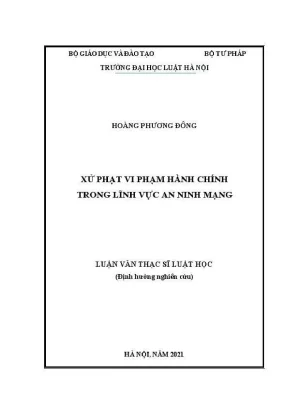Luận văn thạc sĩ luật học xử phạt vi phạm hành chính trong lĩnh vực an ninh mạng