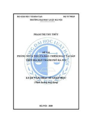 Luận văn thạc sĩ luật học phòng ngừa tội lừa đảo chiếm đoạt tài sản trên địa bàn thành phố hà nội
