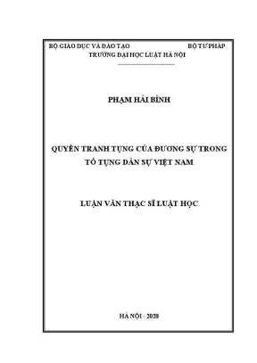 Luận văn thạc sĩ luật học quyền tranh tụng của đương sự trong tố tụng dân sự việt nam