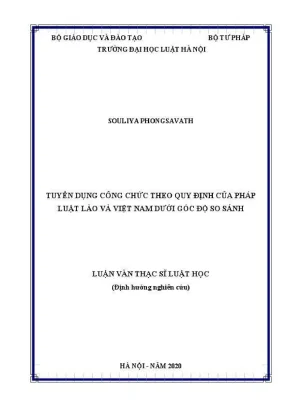 Luận văn thạc sĩ luật học tuyển dụng công chức theo quy định của pháp luật lào và việt nam dưới góc độ so sánh