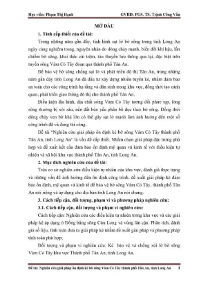 Luận văn thạc sĩ chuyên ngành kỹ thuật xây dựng công trình thủy nghiên cứu giải pháp ổn định kè bờ sông vàm cỏ tây thành phố tân an tỉnh long an