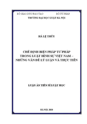 Luận văn thạc sĩ luật học chế định biện pháp tư pháp trong luật hình sự việt nam