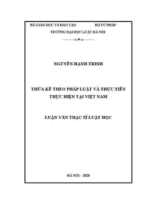 Luận văn thạc sĩ luật học thừa kế theo pháp luật và thực tiễn thực hiện tại việt nam