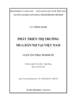 Luận văn phát triển thị trường mua bán nợ