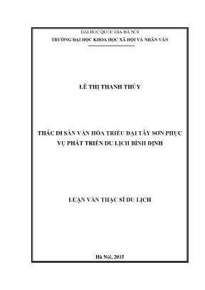 Luận văn di sản văn hóa triều đại tây sơn phát triển du lịch bình định