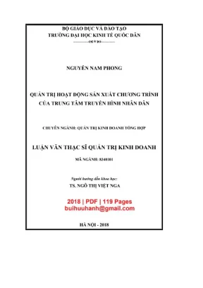 Luận văn thạc sĩ quản trị kinh doanh quản trị hoạt động sản xuất chương trình của trung tâm truyền hình nhân dân