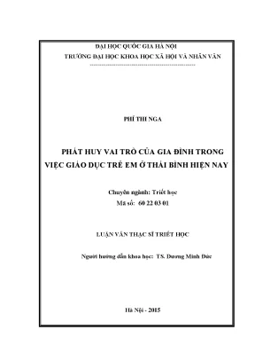 Luận văn triết học gia đình giáo dục trẻ em thái bình