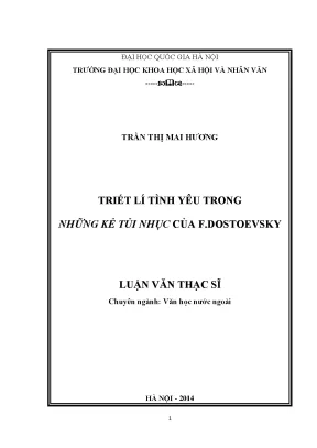 Luận văn triết lí tình yêu trong những kẻ tủi nhục của f dostoevsky