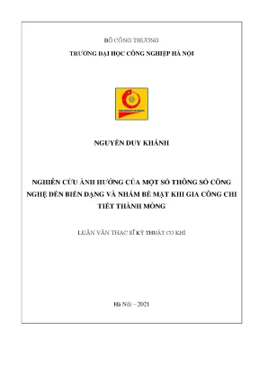 Luận văn gia công chi tiết thành mỏng