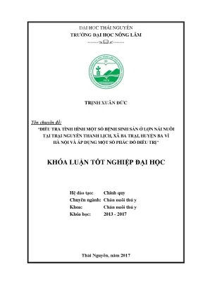 Luận văn điều tra tình hình một số bệnh sinh sản ở lợn nái nuôi tại trại nguyễn thanh lịch xã ba trại huyện ba vì hà nội và áp dụng một số phác đồ điều trị