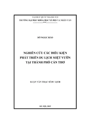Luận văn cần thơ du lịch miệt vườn du lịch phát triển du lịch