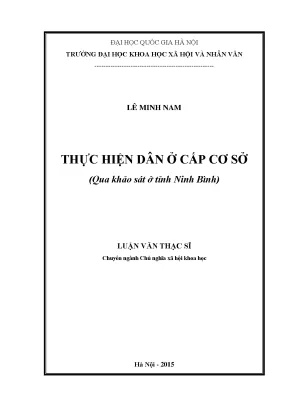 Luận văn dân chủ cấp cơ sở dân chủ xã hội chủ nghĩa ninh bình chính quyền địa phương
