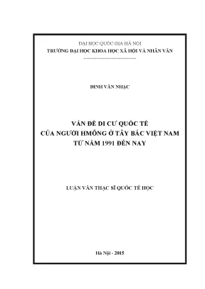 Luận văn quan hệ quốc tế di cư quốc tế người hmông tây bắc việt nam