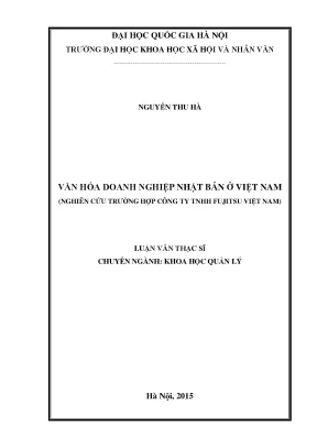 Luận văn khoa học quản lý quản lý điều hành văn hóa doanh nghiệp nhật bản